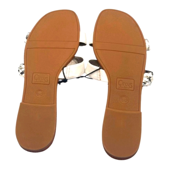 Circus Sam Edelman Bethany Slide Sandals White/Silver Size 11/12 M - Picture 5 of 6